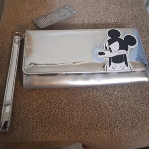 Silver Mickey Mouse Wristlet